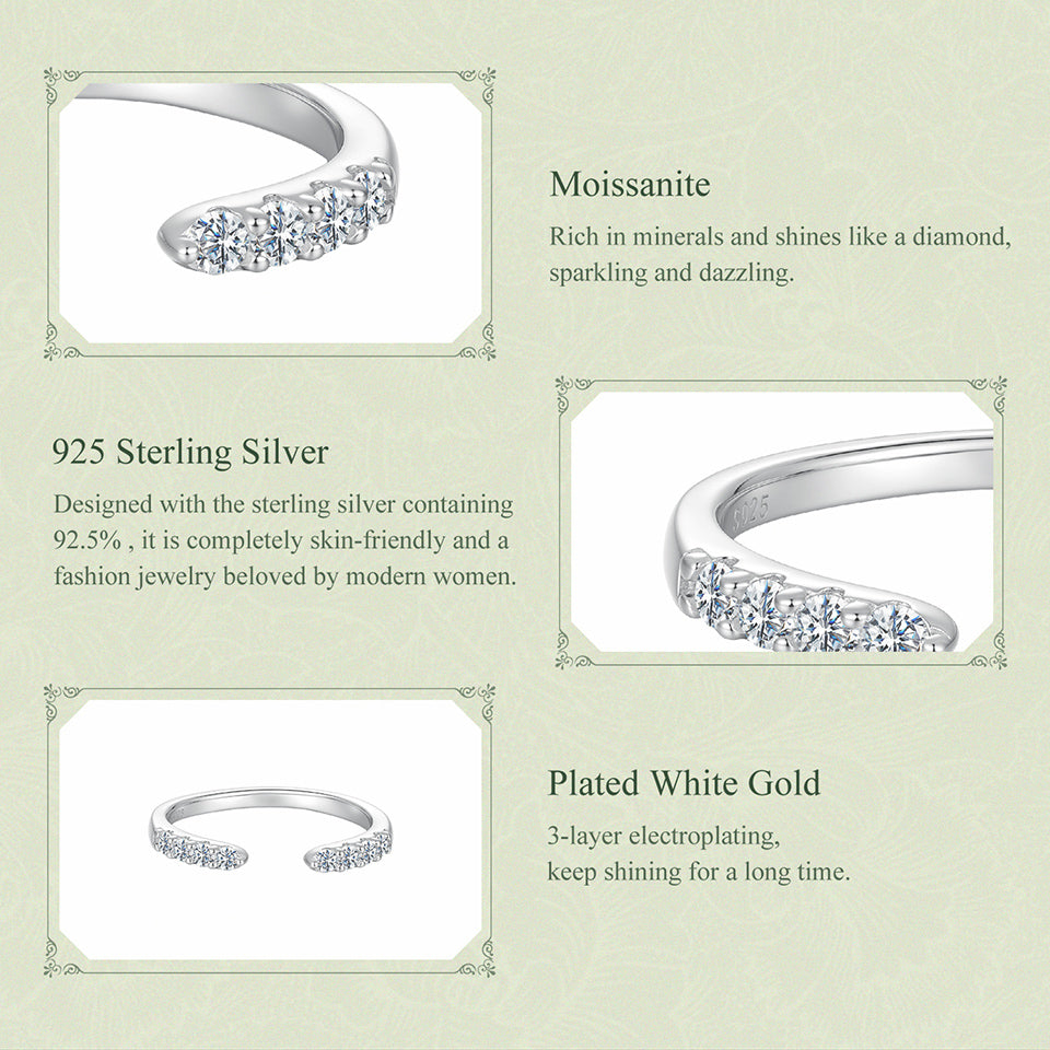 Open-End Moissanite Band|BAMOER
