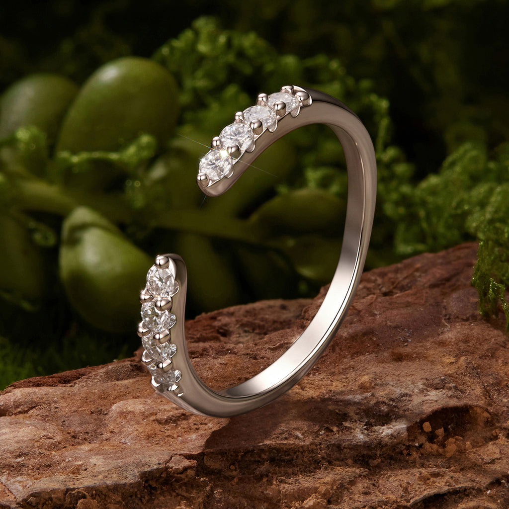 Open-End Moissanite Band|BAMOER
