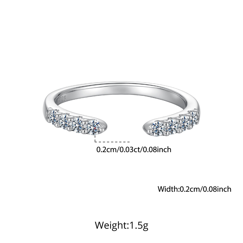 Open-End Moissanite Band|BAMOER