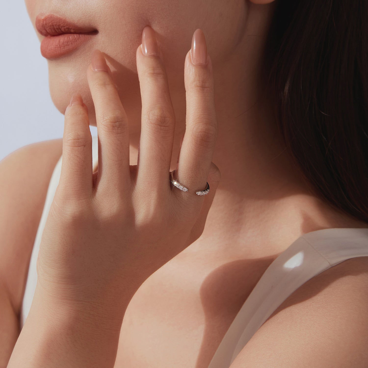 Open-End Moissanite Band|BAMOER