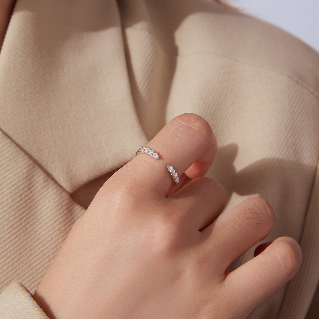 Open-End Moissanite Band|BAMOER