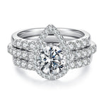 BAMOER Round Halo Stackable Ring