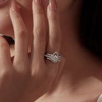 BAMOER Round Halo Stackable Ring