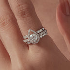 BAMOER Round Halo Stackable Ring