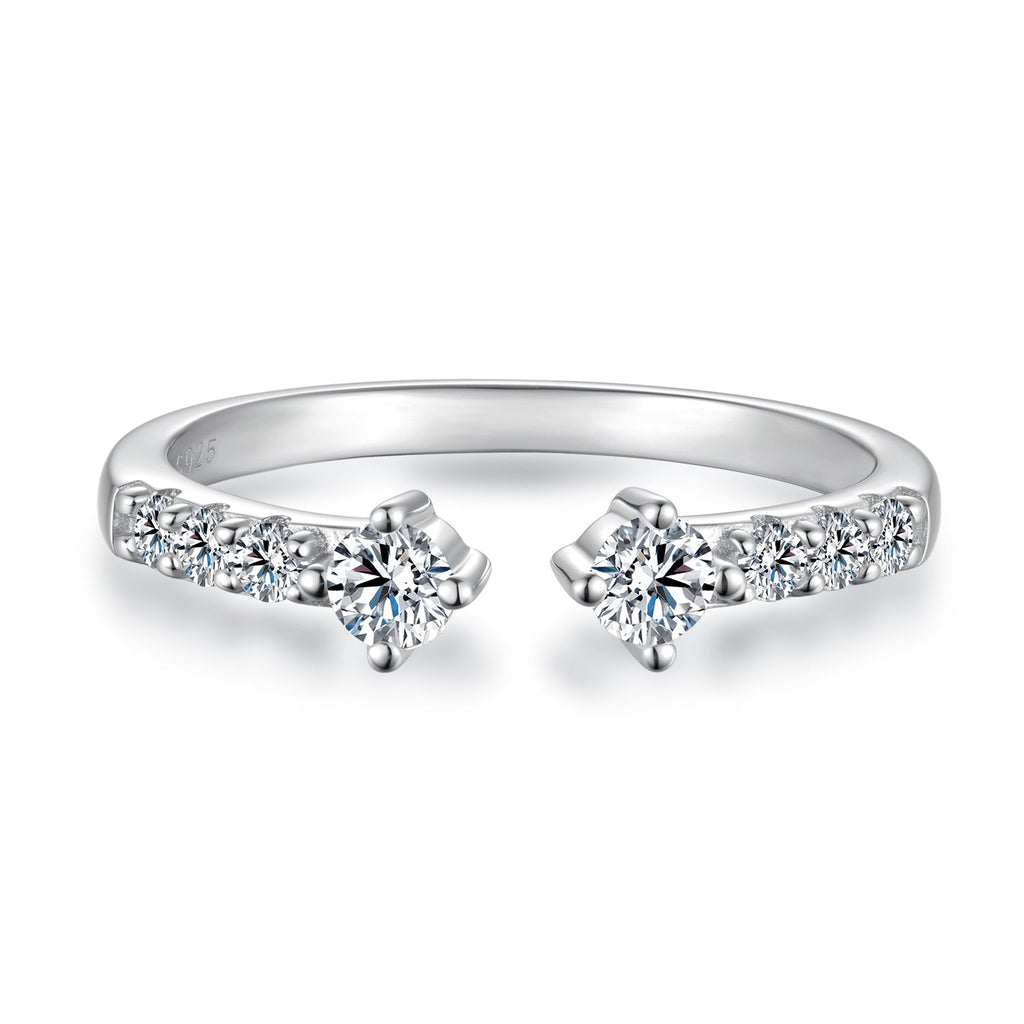 Twin-Stone Open Ring|BAMOER