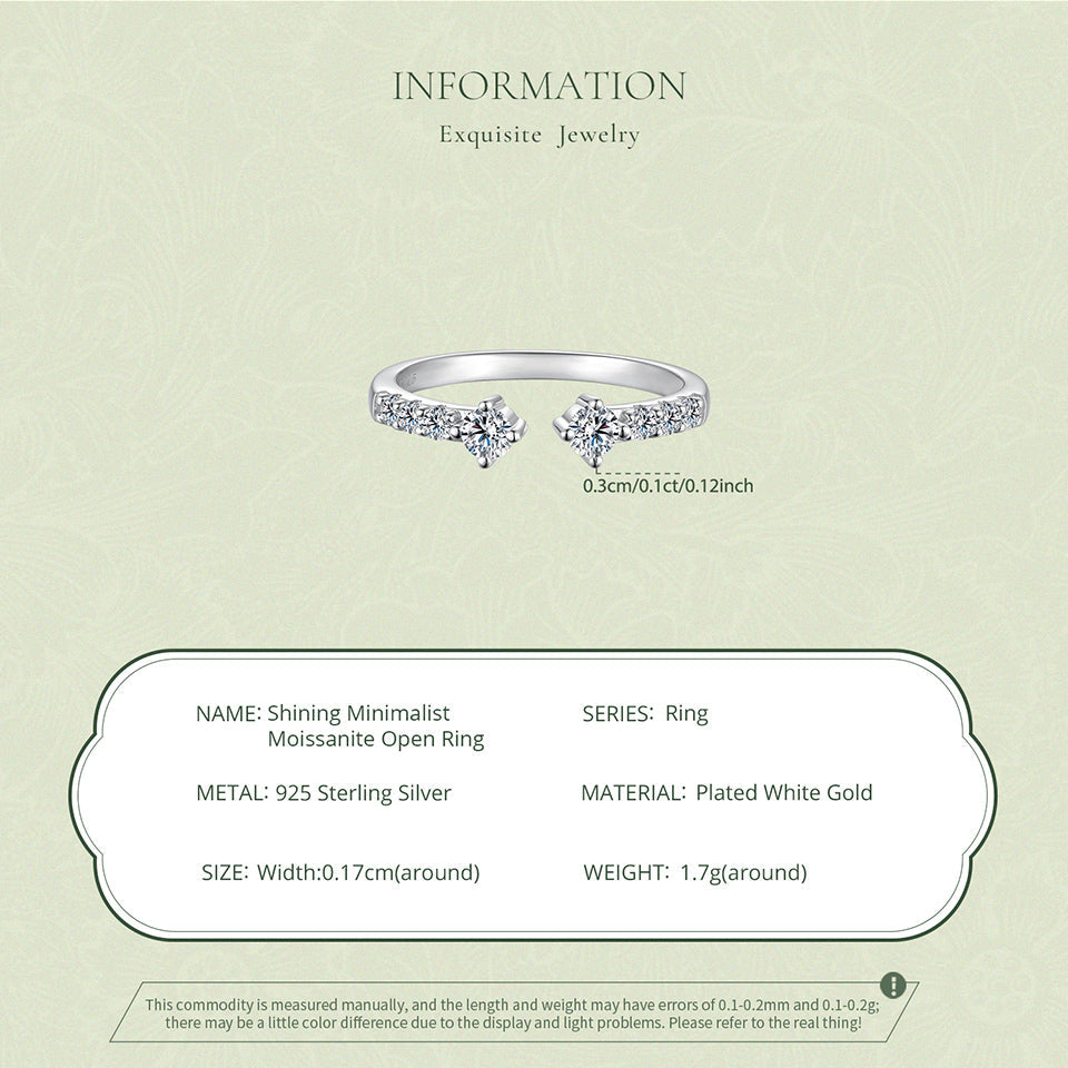 Twin-Stone Open Ring|BAMOER