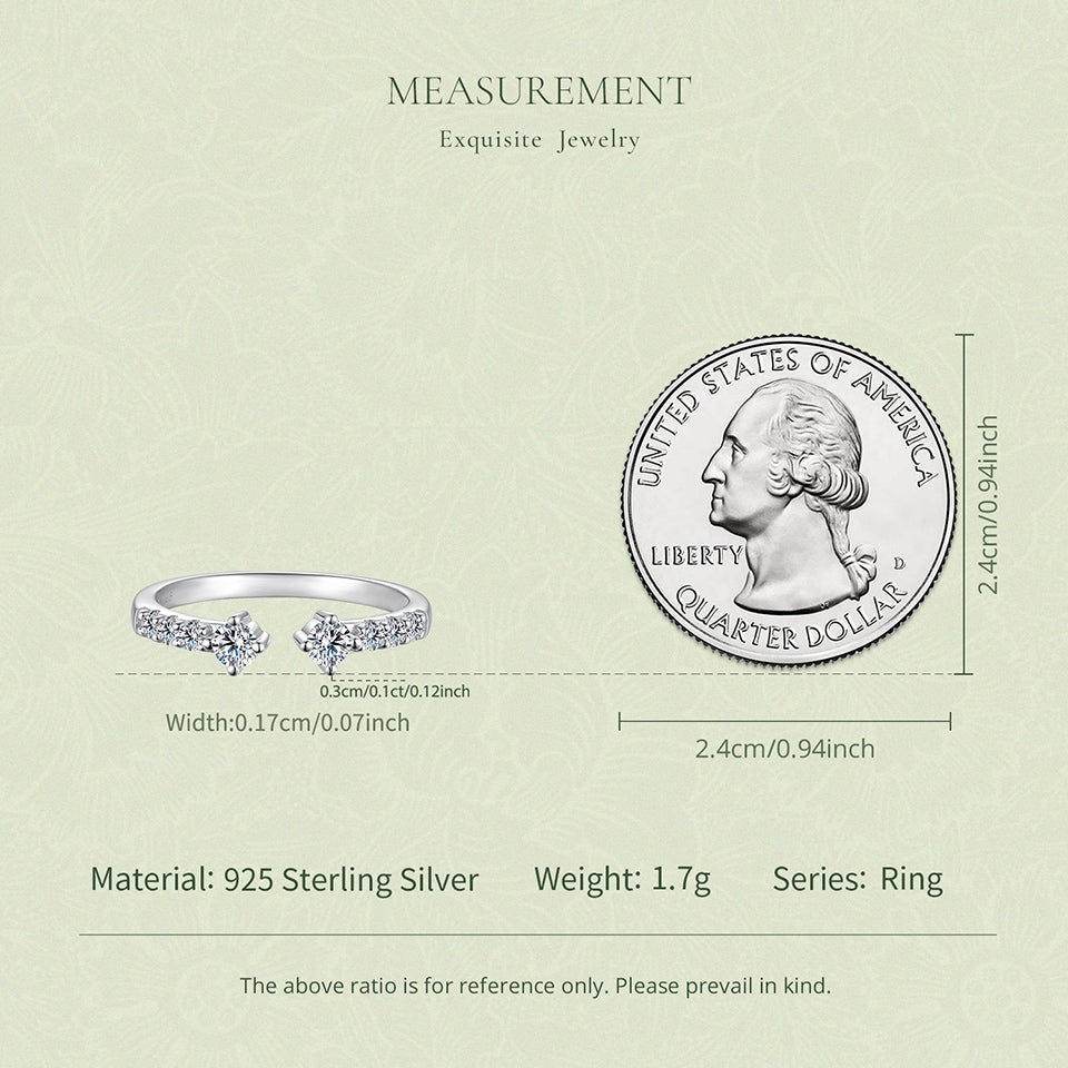 Twin-Stone Open Ring|BAMOER