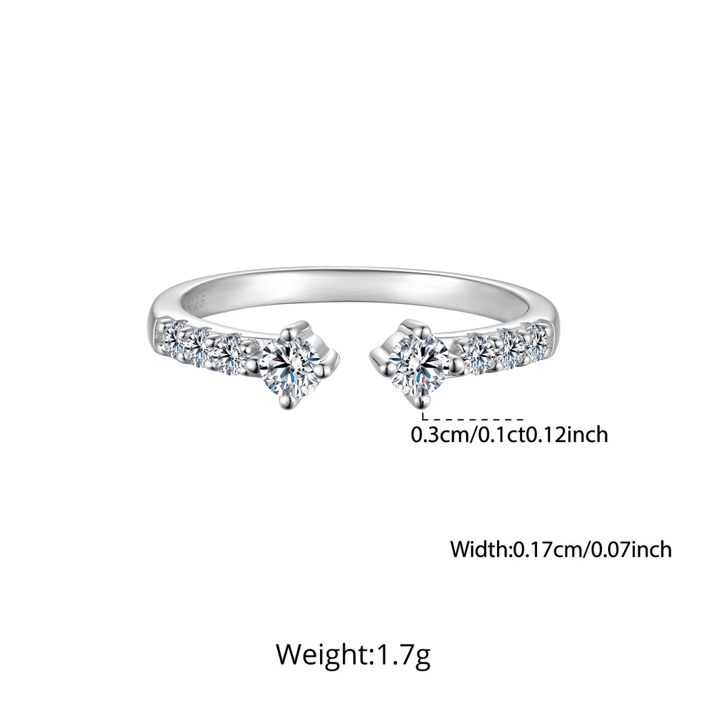 Twin-Stone Open Ring|BAMOER
