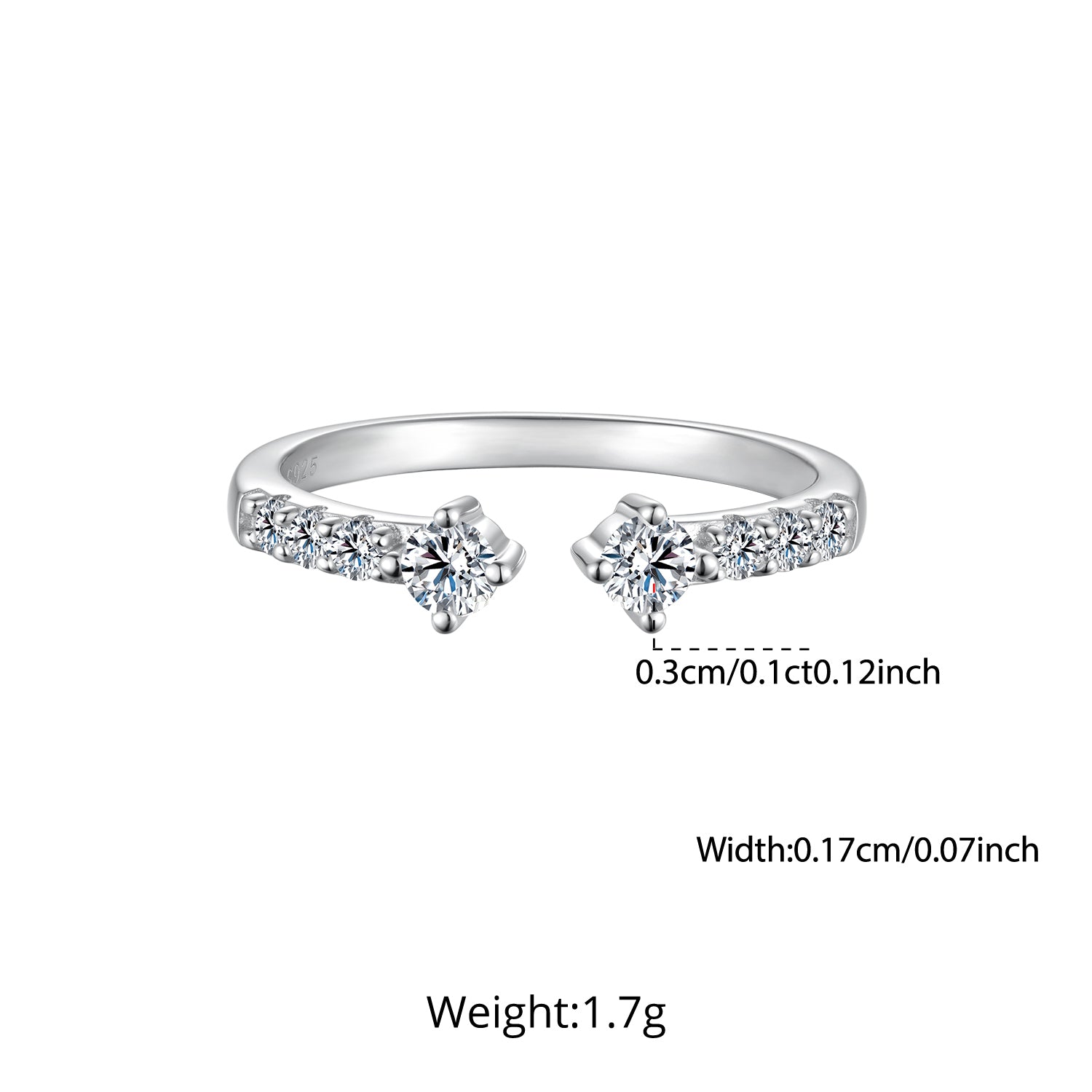 Twin-Stone Open Ring|BAMOER