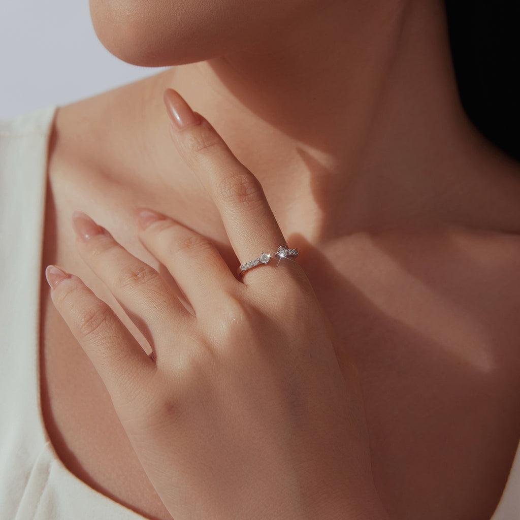 Twin-Stone Open Ring|BAMOER