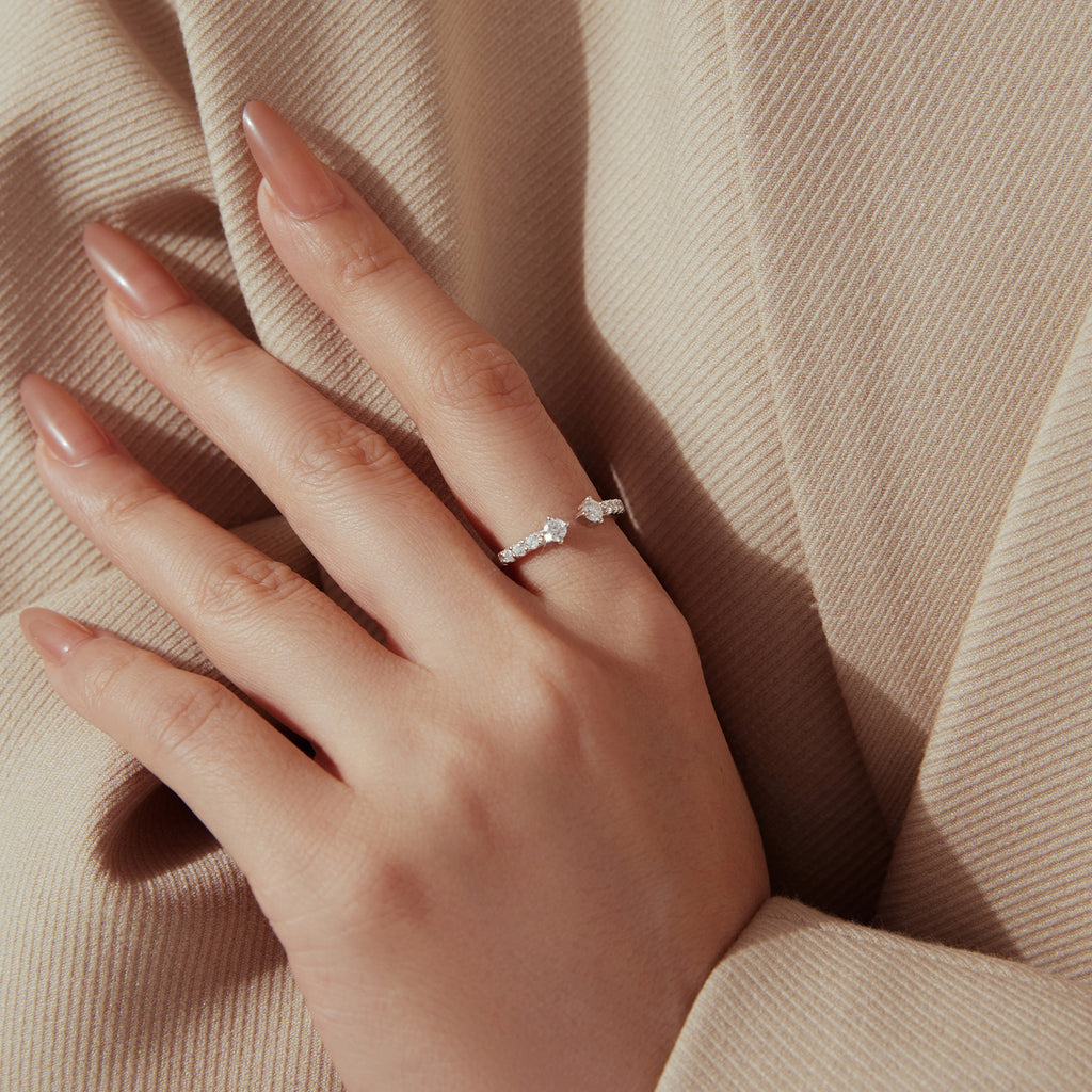 Twin-Stone Open Ring|BAMOER