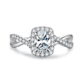 Halo Cushion Moissanite Ring|BAMOER