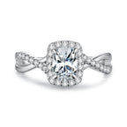 Halo Cushion Moissanite Ring|BAMOER