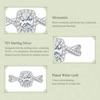 Halo Cushion Moissanite Ring|BAMOER