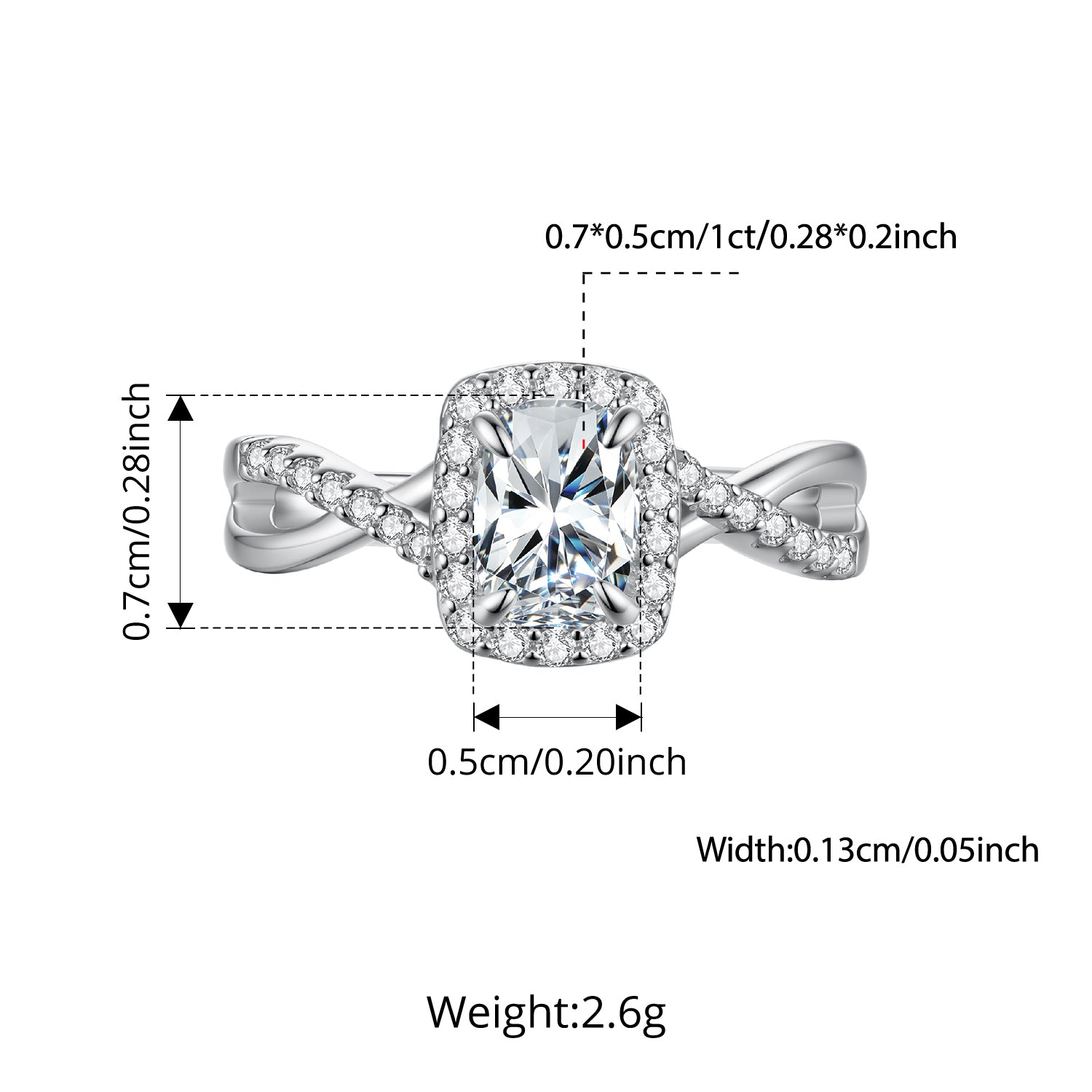 Halo Cushion Moissanite Ring|BAMOER