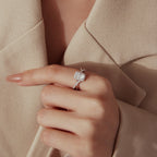 Halo Cushion Moissanite Ring|BAMOER