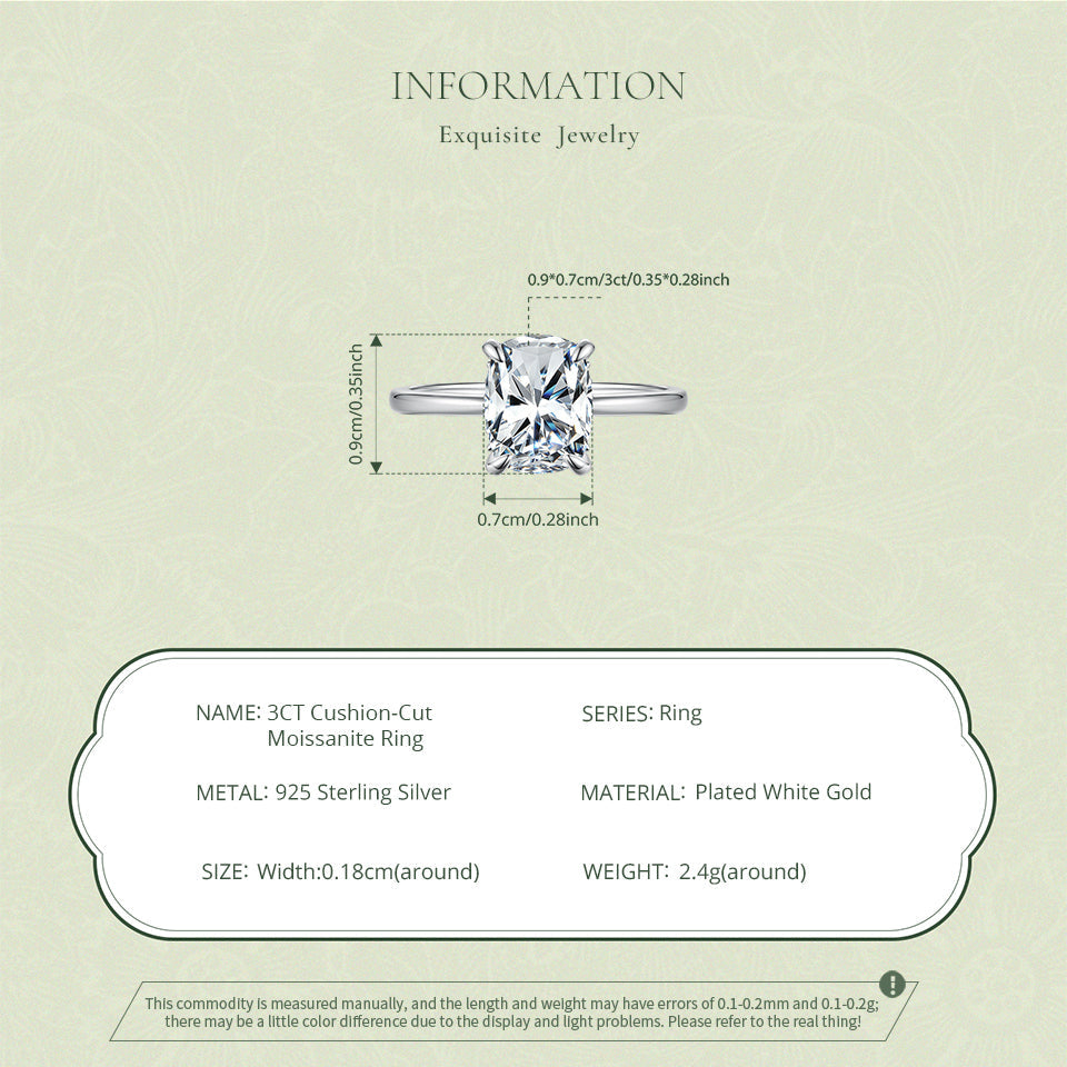 Grand Cushion Statement Ring|BAMOER