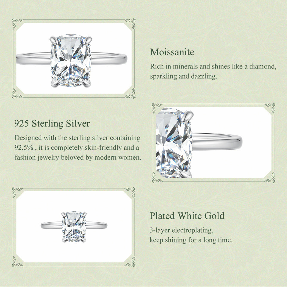 Grand Cushion Statement Ring|BAMOER