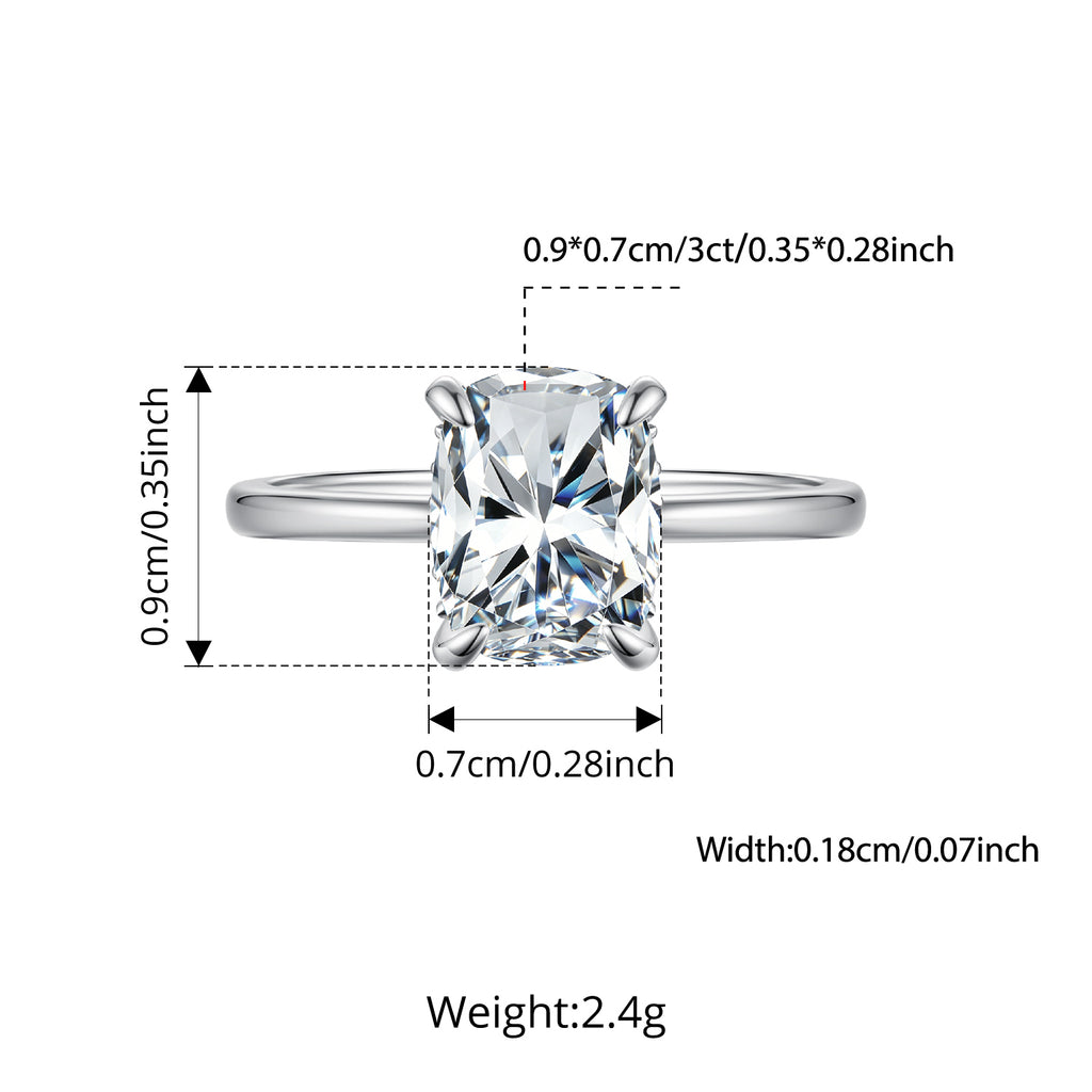 Grand Cushion Statement Ring|BAMOER