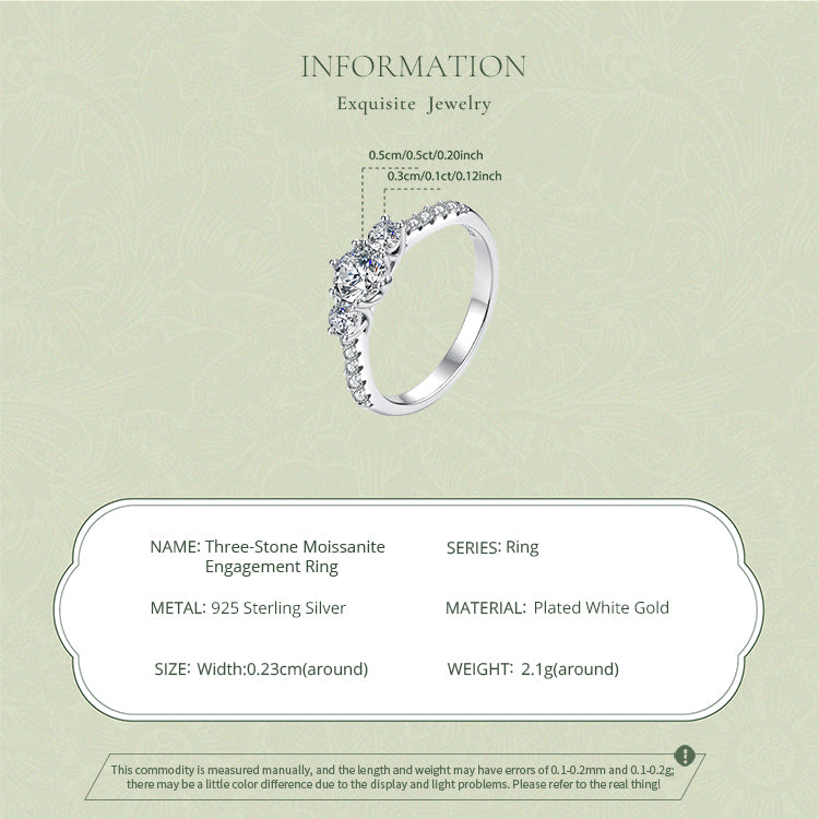 Classic Trilogy Moissanite Ring