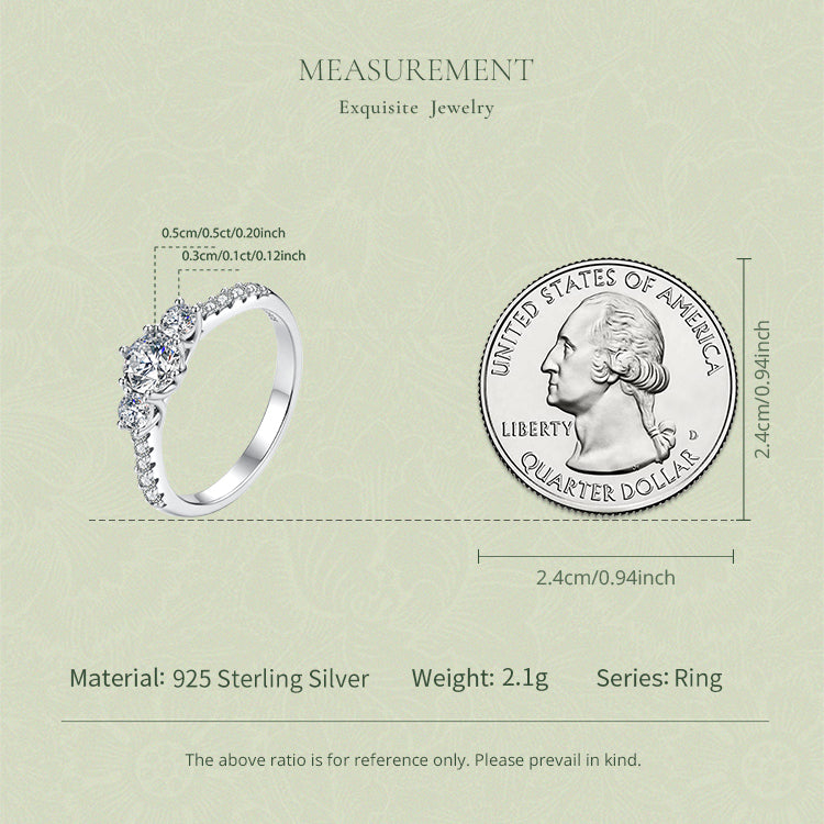 Classic Trilogy Moissanite Ring