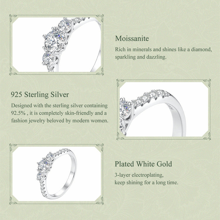 Classic Trilogy Moissanite Ring