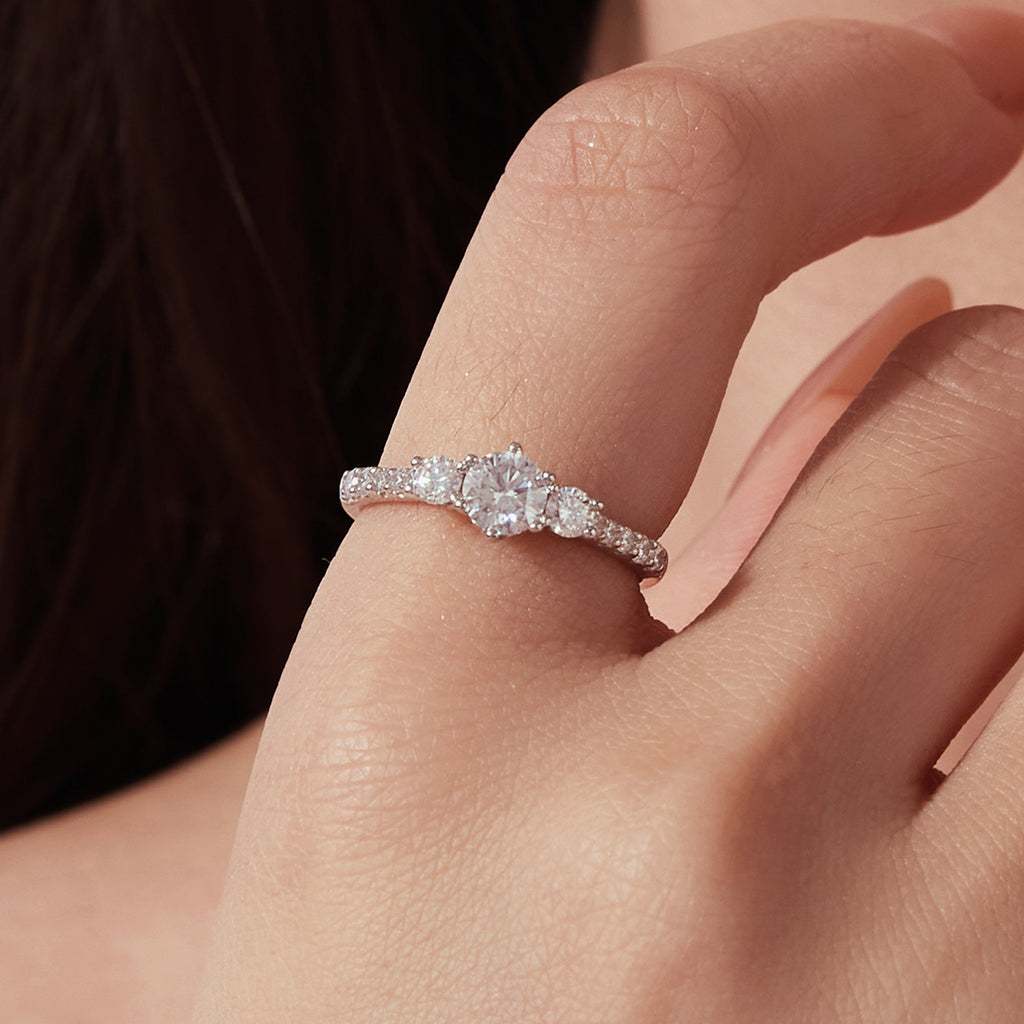 Classic Trilogy Moissanite Ring