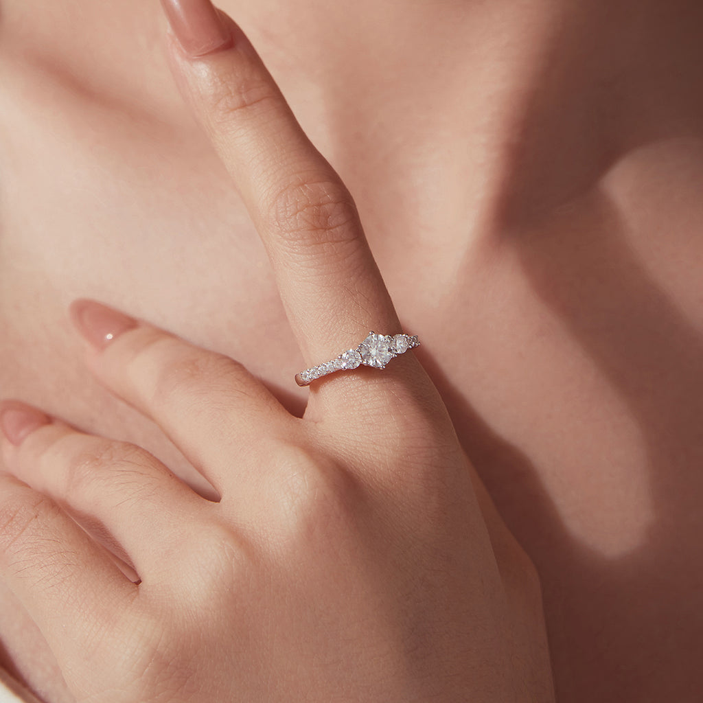 Classic Trilogy Moissanite Ring