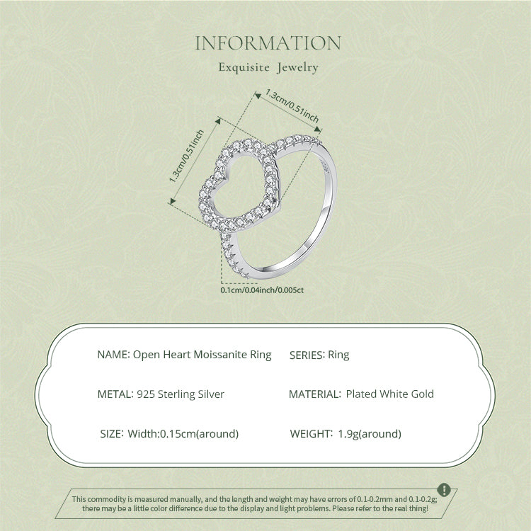 Open Heart Pavé Ring