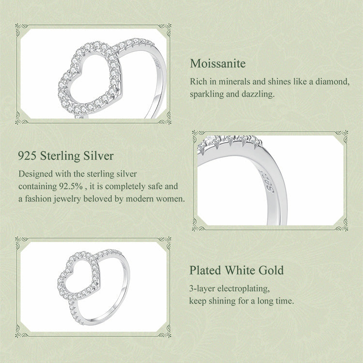 Open Heart Pavé Ring