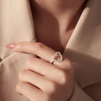 Open Heart Pavé Ring