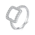 Open Square Pavé Ring