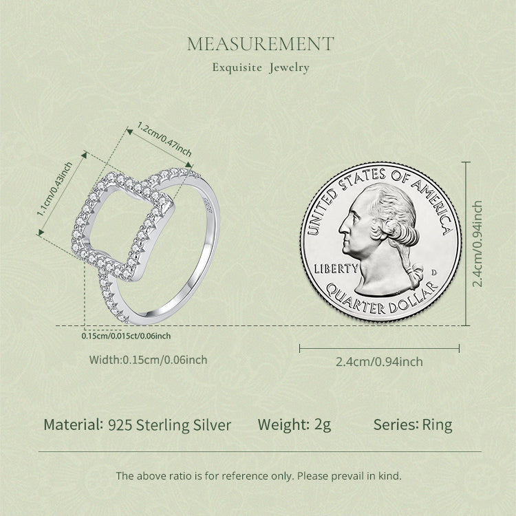 Open Square Pavé Ring