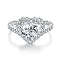 Heart Halo Moissanite Ring