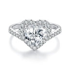 Heart Halo Moissanite Ring