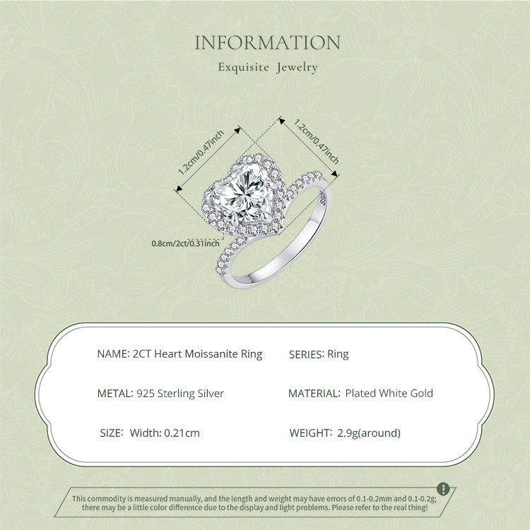 Heart Halo Moissanite Ring