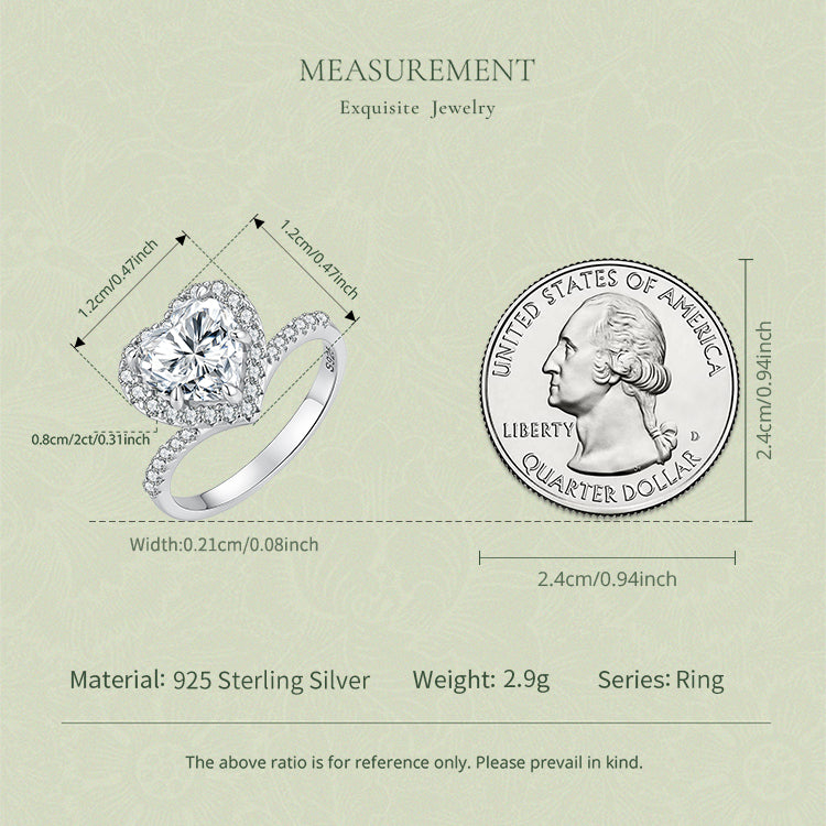 Heart Halo Moissanite Ring