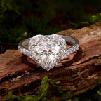 Heart Halo Moissanite Ring