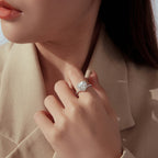Heart Halo Moissanite Ring