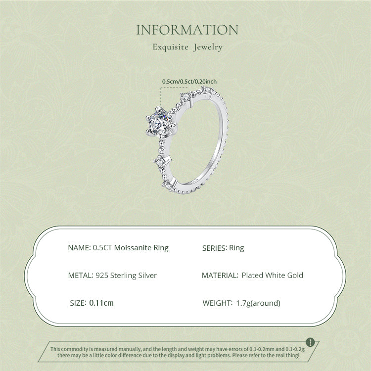 Beaded Milgrain Solitaire Ring
