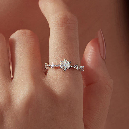 Beaded Milgrain Solitaire Ring