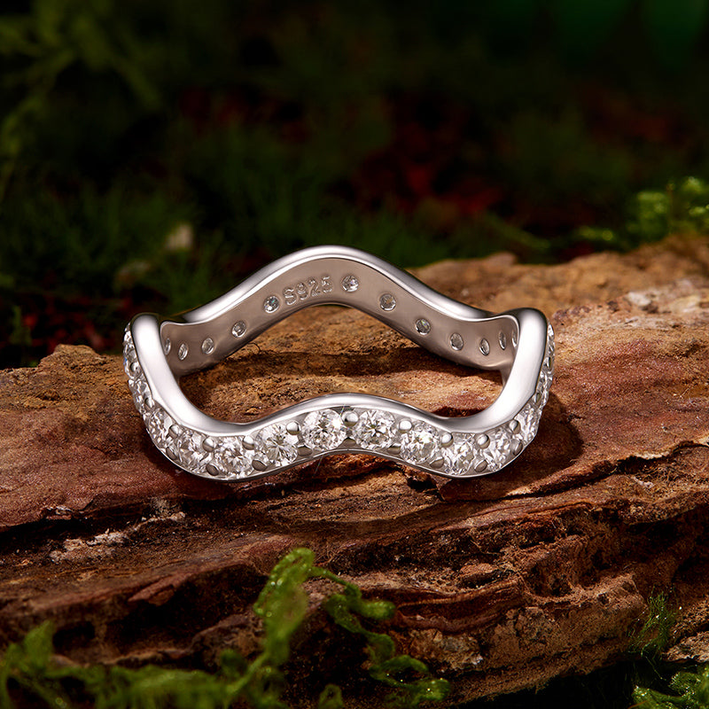 Wavy Pavé Eternity Band