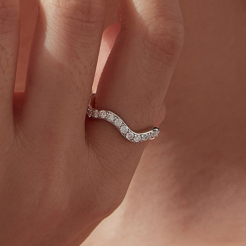 Wavy Pavé Eternity Band