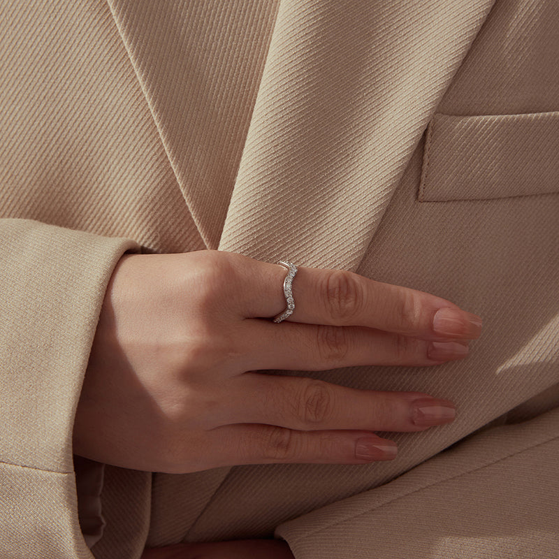 Wavy Pavé Eternity Band