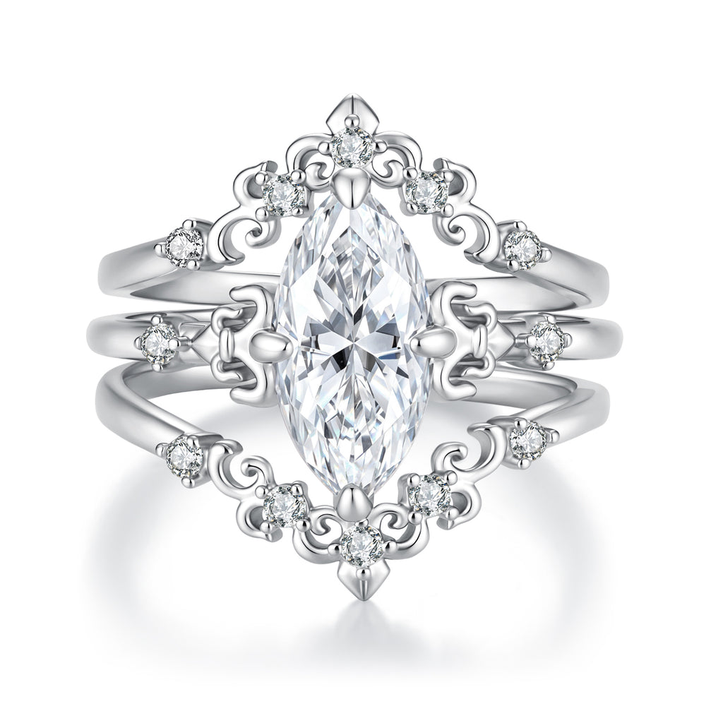 Marquise Crown Stacking Set