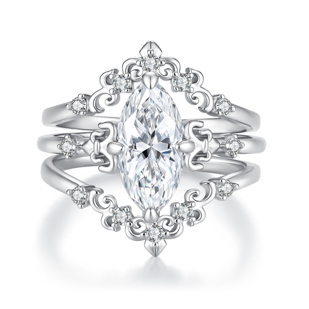 Marquise Crown Stacking Set