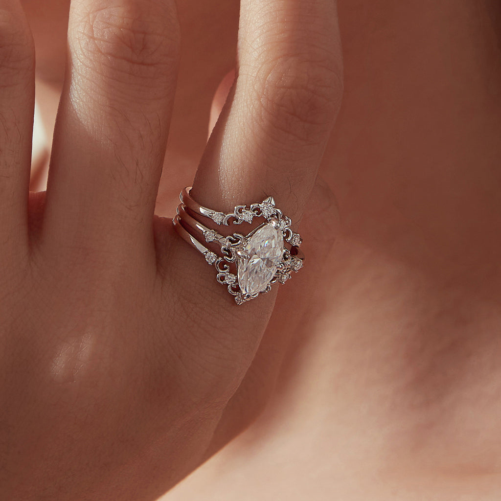 Marquise Crown Stacking Set
