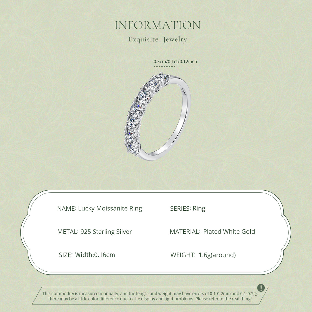 Moissanite Half-Eternity Band