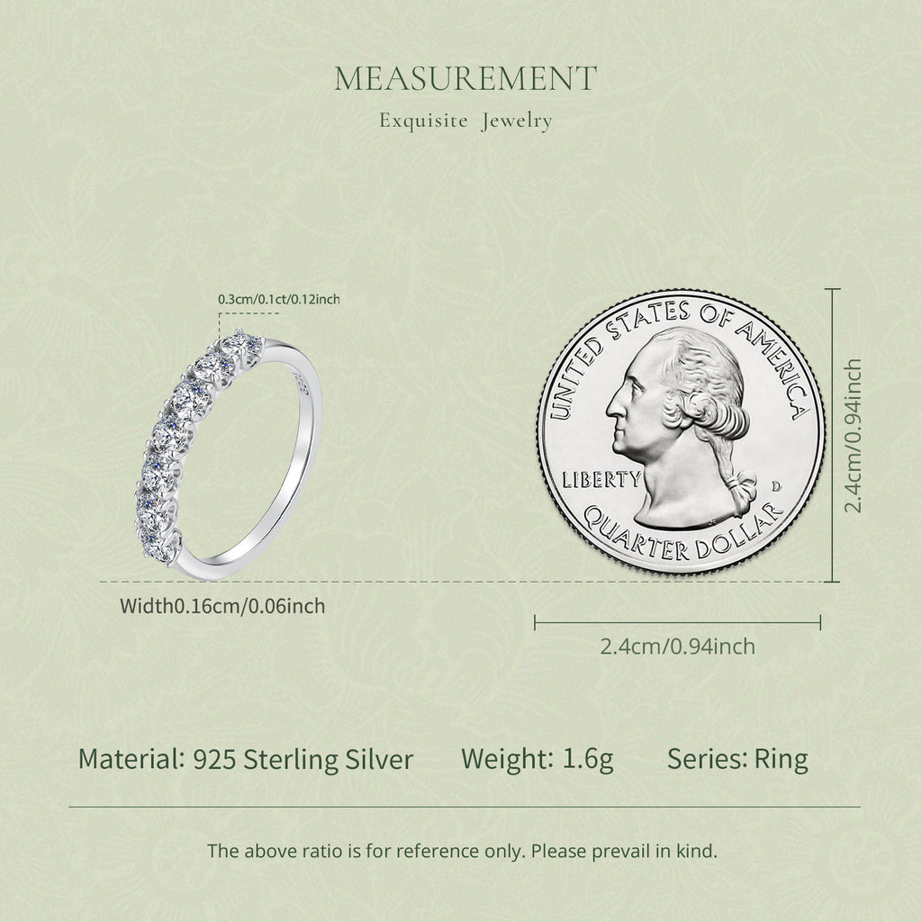Moissanite Half-Eternity Band