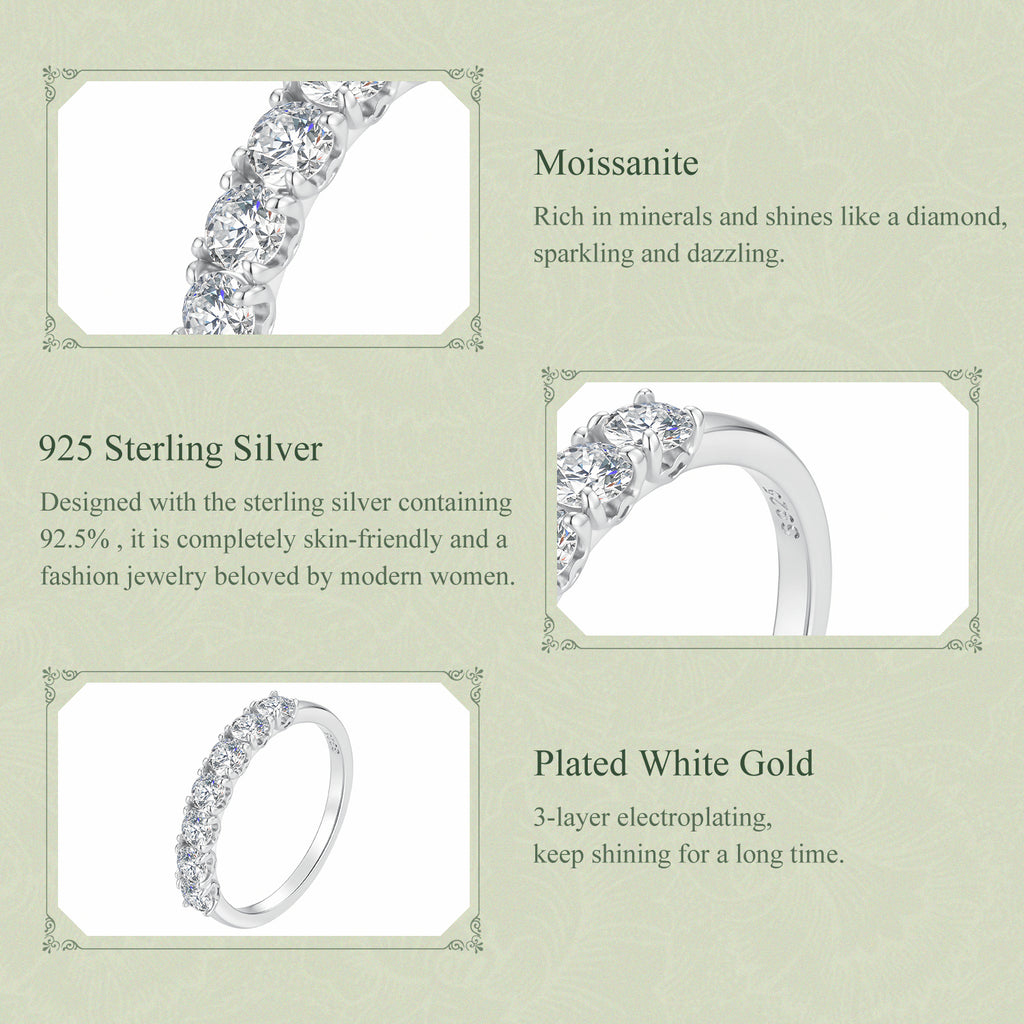 Moissanite Half-Eternity Band